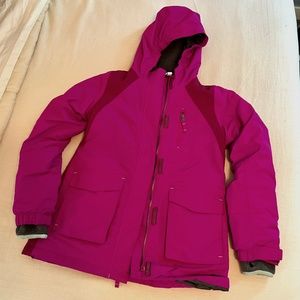 Lands End Girls Squall Parka Fuchsia Pink Size Medium 10 12